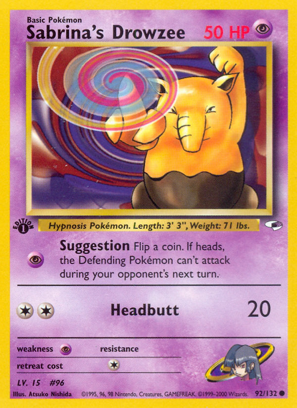 Gym Heroes Sabrina's Drowzee #92/132 first edition